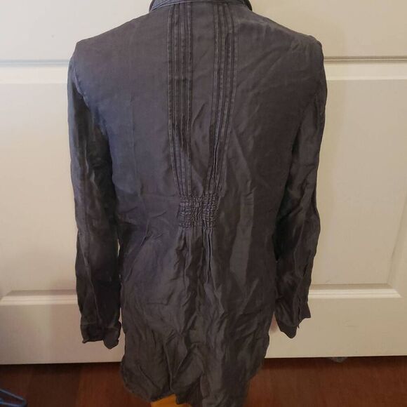 Christine Alexander Vintage Dark Denim Rhinestone Long Sleeve Button Down Sz Med - Picture 2 of 4